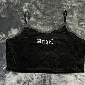 Angel Black Lace Tanktop